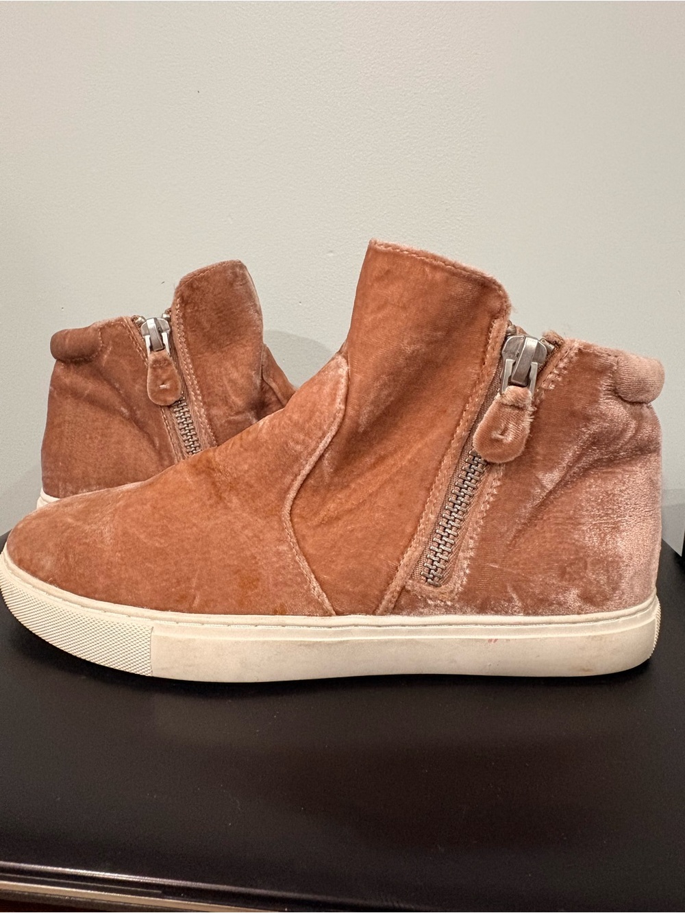 Kenneth Cole-gentle souls Women's Velvet Zip-Detail High-Top Sneaker - Rust.ish